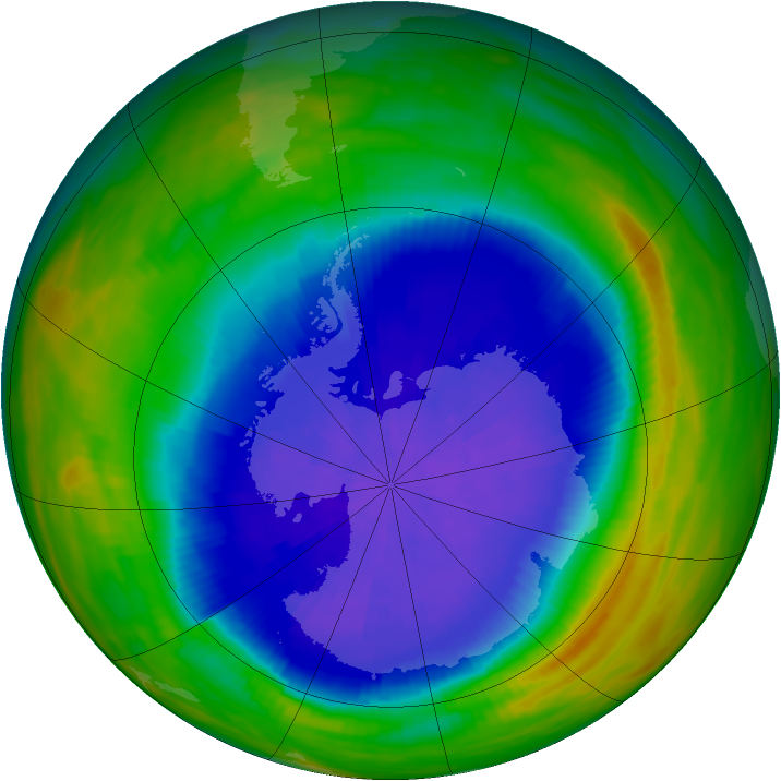 Antarctic ozone map for 29 September 1987